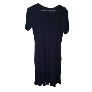 J. Crew Black Knit Short Sleeve Midi Dress New without Tags